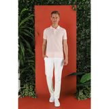 Efor Erkek Slim Fit %100 Pamuk Düğmeli Pembe Polo Yaka Tişört Ts 845 - 2XL