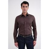 Efor Erkek Slim Fit %100 Pamuk Non Iron Kumaş Kahverengi Gömlek Gk 734 - 2XL