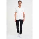 Efor Erkek Slim Fit Apaş Yaka Modal Karışımlı Kısa Kollu Beyaz Gömlek G 1590 - 4XL