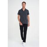 Efor Erkek Slim Fit Apaş Yaka Modal Karışımlı Kısa Kollu İndigo Gömlek G 1590 - Indigo