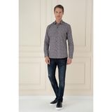 Efor Erkek Slim Fit Baskılı %100 Pamuklu Spor Gri Gömlek G 1586 - 2XL