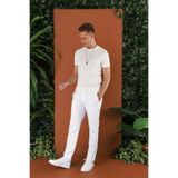 Efor Erkek Slim Fit Beli Lastikli Esnek Pamuk Beyaz Pantolon P 1116
