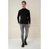 Efor Erkek Slim Fit Beş Cep Taşlama Eskitme Detaylı Gri Jean Kot Pantolon Denim 125 - 31
