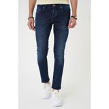 Efor Erkek Slim Fit Beş Cepli Likralı Yıkamalı Koyu Mavi Jean Kot Pantolon Denim 133 - 32