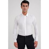 Efor Erkek Slim Fit Beyaz Gömlek GK 747 - 4XL