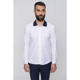 Efor Erkek Slim Fit Beyaz Spor Gömlek G 1491