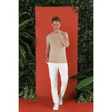 Efor Erkek Slim Fit Bisiklet Yaka Çizgili Pamuklu Bej T-Shirt TS 851