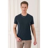 Efor Erkek Slim Fit Bisiklet Yaka Doku Desenli Pamuklu Siyah Tişört Ts 881 - 2XL