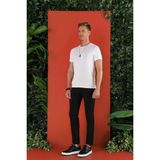 Efor Erkek Slim Fit Bisiklet Yaka Düz Pamuklu Beyaz Tişört Ts 823