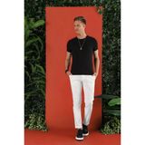 Efor Erkek Slim Fit Bisiklet Yaka Düz Pamuklu Siyah Tişört Ts 823 - 3XL