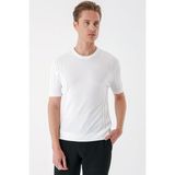 Efor Erkek Slim Fit Bisiklet Yaka Kısa Kol Beyaz Triko Kazak Tr 869