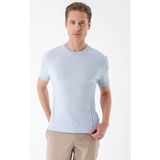 Efor Erkek Slim Fit Bisiklet Yaka Kısa Kol Mavi Triko Kazak Tr 869 - XL