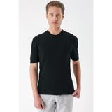 Efor Erkek Slim Fit Bisiklet Yaka Kısa Kol Siyah Triko Kazak Tr 869 - 2XL