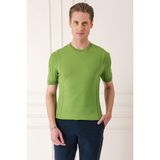 Efor Erkek Slim Fit Bisiklet Yaka Kısa Kol Yeşil Triko Kazak Tr 869 - 2XL