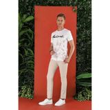 Efor Erkek Slim Fit Bisiklet Yaka Pamuklu Beyaz T-Shirt TS 856