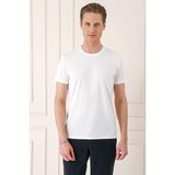 Efor Erkek Slim Fit Bisiklet Yaka Pamuklu Beyaz Tişört Ts 880