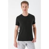 Efor Erkek Slim Fit Bisiklet Yaka Pamuklu Koyu Kahverengi T-shirt Ts 823 - Acı Kahve - 2XL