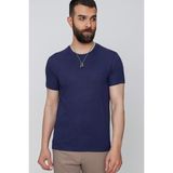 Efor Erkek Slim Fit Bisiklet Yaka Pamuklu Lacivert T-shirt Ts 823