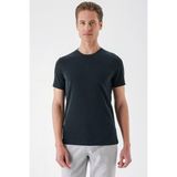 Efor Erkek Slim Fit Bisiklet Yaka Pamuklu Siyah Tişört Ts 880