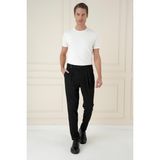 Efor Erkek Slim Fit Çift Pileli Yanlardan Tokalı Esnek Pamuk Siyah Pantolon P 1167 - 34
