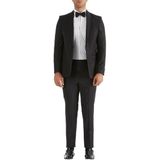 Efor Erkek Slim Fit Çıkarılabilir Saten Şal Yaka Siyah Damatlık Smokin Takım Black 037 - 52