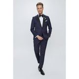 Efor Erkek Slim Fit Çıkarılabilir Saten Yaka Lacivert Damatlık Smokin Takım Black 062 - 48 - 4 Drop