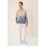 Efor Erkek Slim Fit Degrade Desen Bisiklet Yaka Mavi Triko Kazak Tr 866 - 3XL