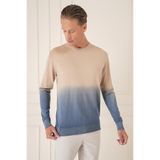 Efor Erkek Slim Fit Degrade Desen Bisiklet Yaka Mavi Triko Kazak Tr 866