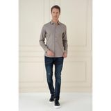 Efor Erkek Slim Fit Dokulu %100 Pamuklu Toprak Gömlek G 1584