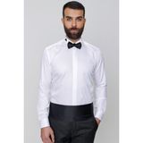 Efor Erkek Slim Fit Duble Manşet Ata Yaka Ekru Damatlık Smokin Gömlek Gk 148