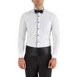 Efor Erkek Slim Fit Duble Manşet Biyeli Beyaz Damatlık Smokin Gömlek Gk 182