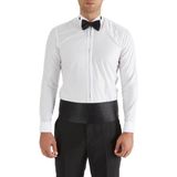 Efor Erkek Slim Fit Duble Manşet Gizli Düğme Ata Yaka Beyaz Damatlık Smokin Gömlek Gk 362 - 2XL