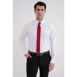 Efor Erkek Slim Fit Düğme Yakalı Esnek Pamuk Beyaz Gömlek GK 754