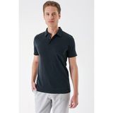Efor Erkek Slim Fit Düğmeli Pamuklu Siyah Polo Yaka Tişört Ts 879