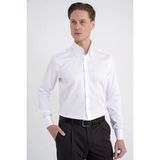 Efor Erkek Slim Fit Düğmeli Yüksek Yaka %100 Pamuk Non İron Kumaş Düz Beyaz Gömlek GK 760 - 3XL