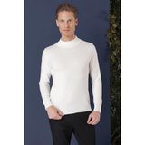 Efor Erkek Slim Fit Ekru / Krık Beyaz Triko Kazak TR 863 - 2XL
