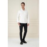 Efor Erkek Slim Fit Ekru/Kırık Beyaz Klasik Gömlek G 1580 - XL