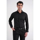 Efor Erkek Slim Fit Erkek Yaka Pamuklu Düz Siyah Gömlek GK 756 - XL