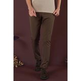Efor Erkek Slim Fit Esnek Pamuklu Duble Paça Tütün Pantolon P 1135 - 3XL
