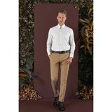 Efor Erkek Slim Fit Esnek Yünlü Duble Paça Düz Taba Kumaş Pantolon P 1137 - 38