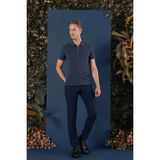 Efor Erkek Slim Fit Fermuarlı Pamuklu İndigo Mavi Polo Yaka Tişört Ts 871 - XL