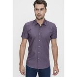 Efor Erkek Slim Fit Füme Kısa Kollu Gömlek G 1474