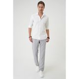 Efor Erkek Slim Fit Gofre Kumaş Desenli Uzun Kollu Beyaz Gömlek G 1592 - 2XL