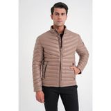 Efor Erkek Slim Fit Hakim Yaka Yan Cepli Kaz Tüyü Bej Şişme Mont MT 176 - 2XL