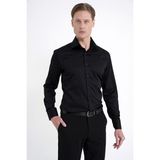 Efor Erkek Slim Fit İtalyan Yaka %100 Pamuk Non İron Kumaş Düz Siyah Gömlek GK 759