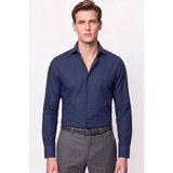 Efor Erkek Slim Fit İtalyan Yaka Lacivert Gömlek G 1610