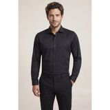 Efor Erkek Slim Fit İtalyan Yaka Pamuklu Kolay Ütülenebilir Siyah Gömlek GK 761 - 2XL