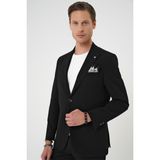 Efor Erkek Slim Fit Kırlangıç Yaka Torba Cep Çift Yırtmaç Casual Siyah Ceket C 700 - 58