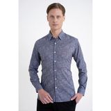 Efor Erkek Slim Fit Klapa Yaka Esnek Pamuklu Siyah Çizgili Gömlek G 1599 - 3XL