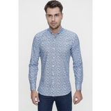 Efor Erkek Slim Fit Lacivert Desenli Gömlek G 1465